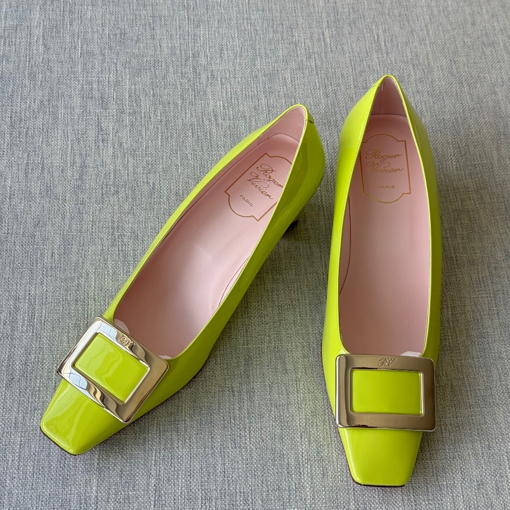 NIB ROGER VIVIER Decollete Belle Vivier Leather Ballerina Pumps